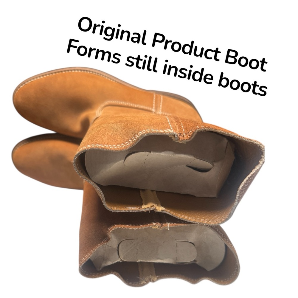 VTG NOS 70s Mens Boots Suede RARE Vulcan Brand NEVER WORN Sturdy Protect SZ 10.5 - Picture 2 of 11